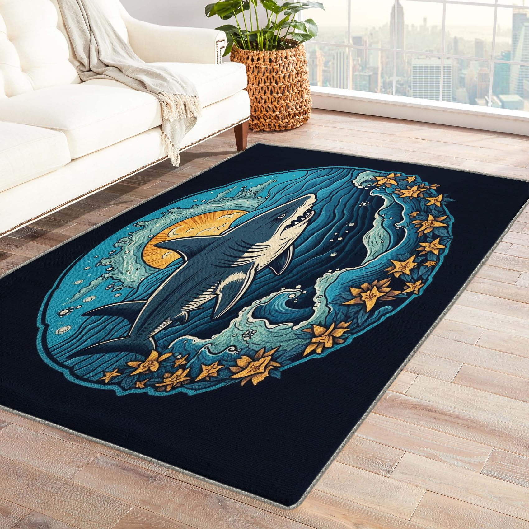 Amazon.com: Shark Rug & Home Decor - 5x6 Rug, Ocean Rugs for